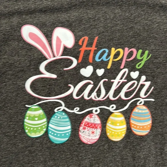 Happy Easter Women’s T-Shirt - Gray - Picture 3 of 3